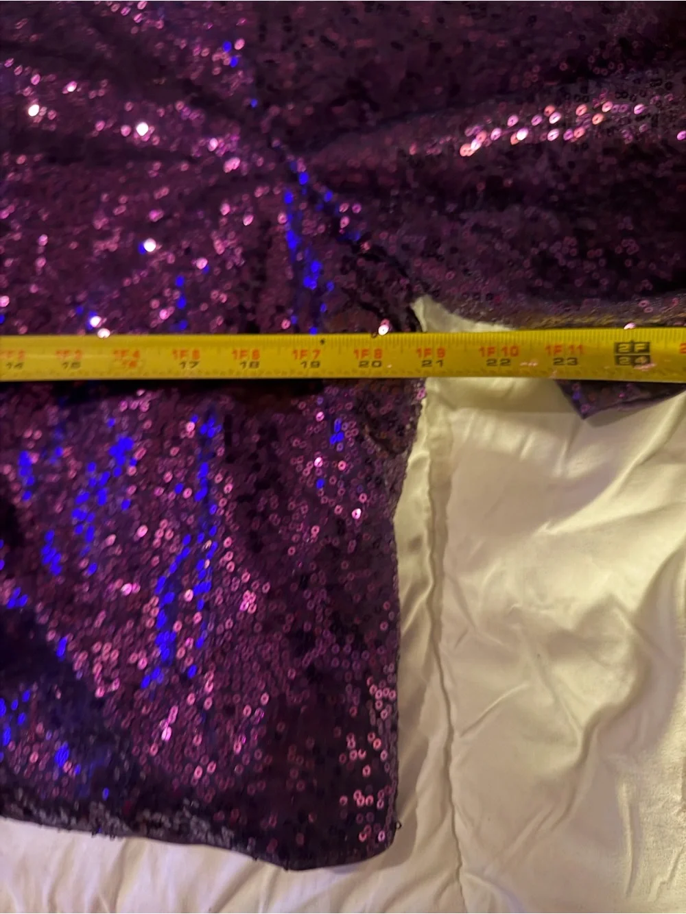 Kate Kasin Purple Sequin Open-Front Cape Jacket - Picture 4 of 7